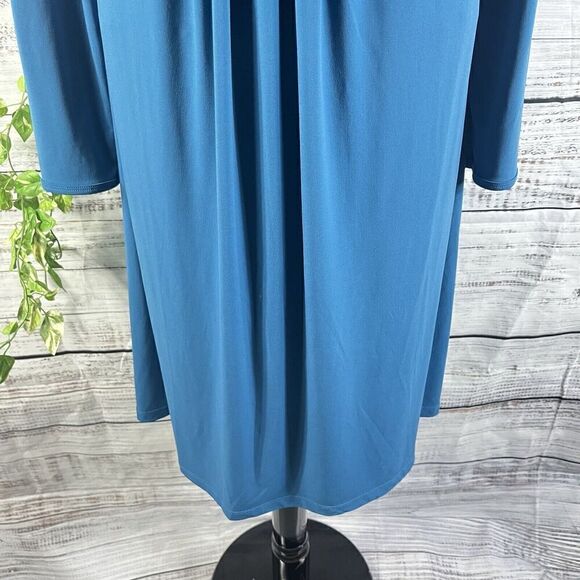 Chadwicks Dress size Extra Large Teal Slinky Stretch Peasant Stretch Modest Boho - Picture 11 of 16